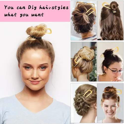 Miniatura 3 de 3 horquillas francesas de metal para cabello grueso, horquilla francesa para mujeres y niñas, tenedor de pelo en forma de U para cabello grueso