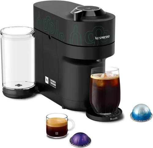 Nespresso Vertuo Pop+ Cafetera para café y espresso de Breville, Samra Origins de The Weeknd Metad Green Negro/Verde