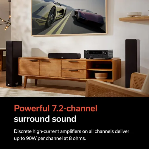 Miniatura 5 de Denon AVR-S970H 8K Ultra HD 7.2 canales (90 W x 7) Receptor AV - Diseñado para juegos, transmisión de música, audio y video 3D, Alexa + HEOS, negro