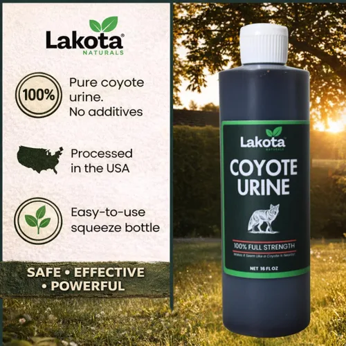 Miniatura 2 de 100% Orina Pura de Coyote Repelente Natural para Animales y Roedores - ¡Hace Parecer que un Coyote Está Cerca! Repelente para Zorrillos y Mapaches