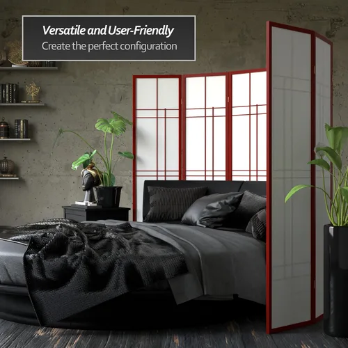 Miniatura 3 de Red Lantern Pantalla Eudes Shoji de 6 pies de altura - Palisandro - 5 paneles Rosewood