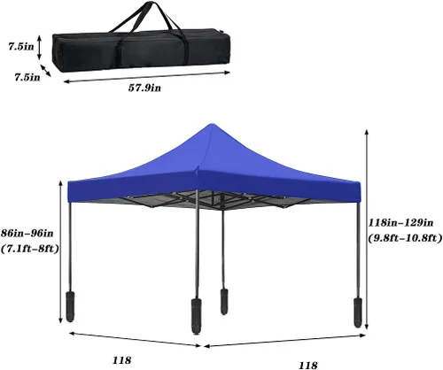 Miniatura 7 de Tienda de campaña desplegable, toldo desplegable de 10 x 10 pies, toldo Oxford 420D impermeable con revestimiento plateado, 10 x 10 pies