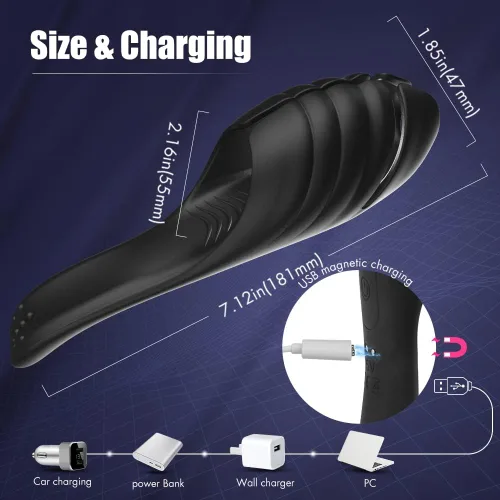 Miniatura 6 de Masturbador masculino ajustable, juguetes sexuales para adultos con 9 vibraciones, estimulador vibrador para el placer de la masturbación