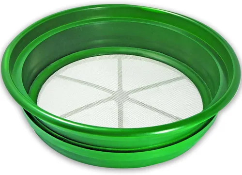 Miniatura 16 de SE Sartén de prospección de oro apilable clasificador de 13.25 pulgadas de ancho, bandeja de tamizado de malla de acero inoxidable de 1/4 pulgadas