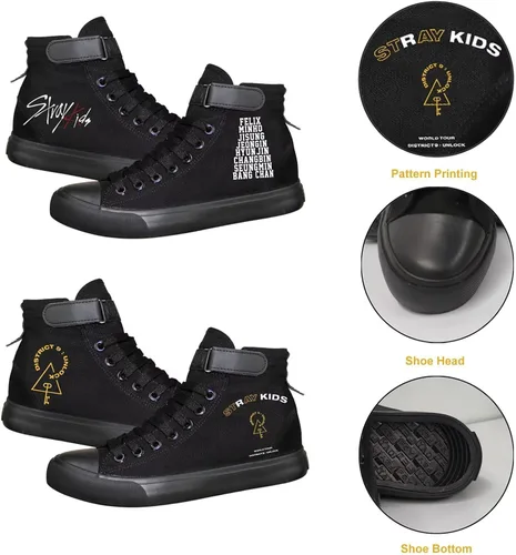 Miniatura 2 de KPOP Stray Kids Merch - Zapatos deportivos Bang Chan Lee Know ChangBin Han I.N Felix HyunJin Seungmin Hiphop Zapatos de lona de caña alta