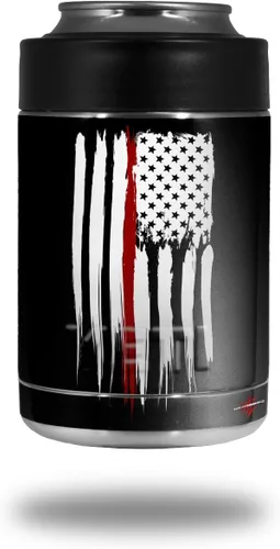 Vinilo adhesivo para enfriadores de latas Yeti Colster, Ozark Trail y RTIC - Yeti Colster cepillado bandera estadounidense línea roja (enfriador no