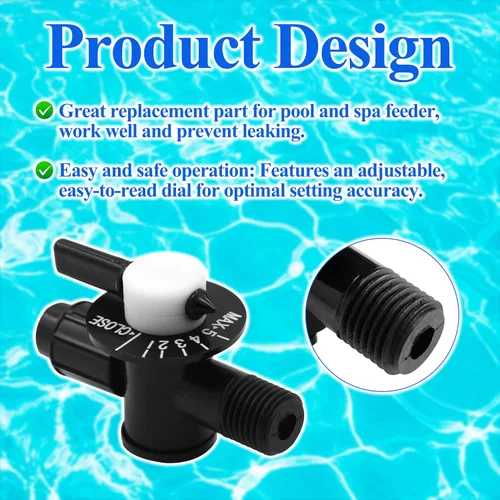 Miniatura 4 de MULAN R172060 Válvula de control NPT de 1/4 pulgada con tuerca compatible con Rainbow Automatic Cloro/Bromo Pool and Spa Feeder Modelos 300, 302