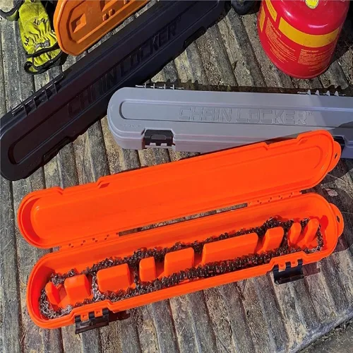 Miniatura 2 de Almacenamiento original de cadena de motosierra, estuche universal portátil para todas las cadenas de hasta 20 pulgadas de cuchillas - Puede apilar