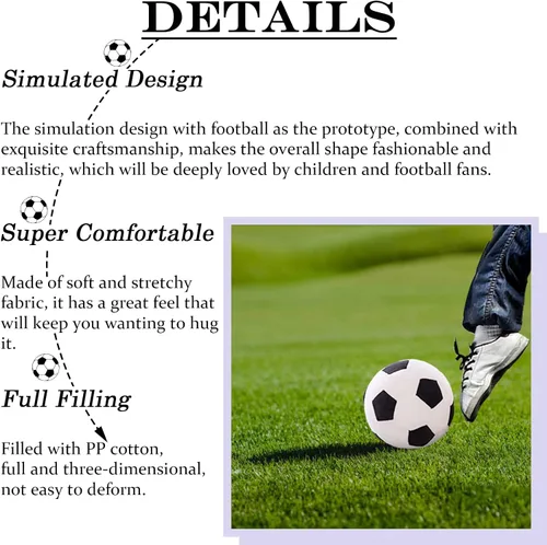 Miniatura 3 de zhidiloveyou Bola de fútbol de felpa de 9 pulgadas, regalo de fútbol de felpa para niños
