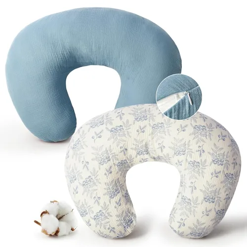 Miniatura 12 de FUNUPUP Funda de almohada de lactancia de muselina compatible con almohada de lactancia Boppy, fundas suaves de lactancia para bebés para almohadas