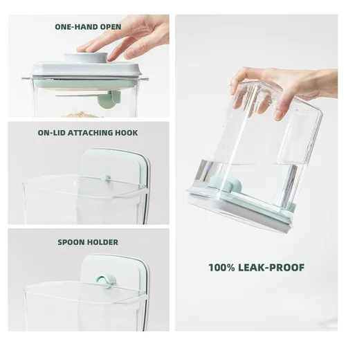 Miniatura 3 de Contenedor de Leche en Polvo para Bebés - Dispensador de Fórmula Hermético de 2300ml con Cuchara y Raspador, Sin BPA, Transparente, 28OZ, 1.76LB, 28