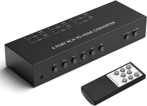 Miniatura 8 de Adaptador convertidor RCA/AV a HDMI de 2 puertos para WII, N64, Xbox, PS1/2/3, reproductores de DVD, etc. (salida HDMI 2AV en 1)