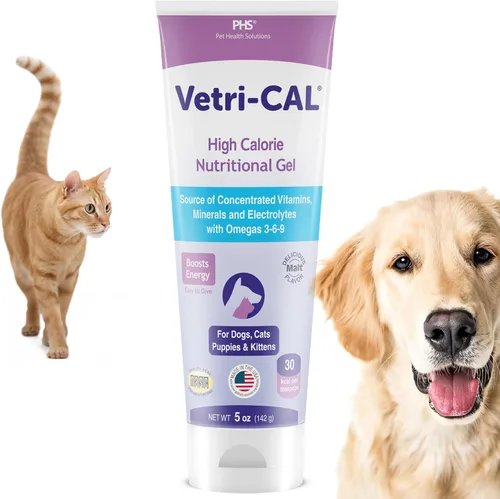 Gel nutricional alto en calorías para perros, gatos, cachorros y gatitos – Potenciador del apetito con Omega 3-6-9, vitaminas A-D-E-B – Recuperación