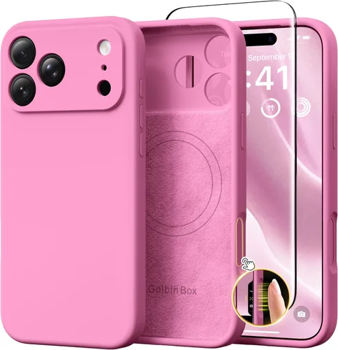Miniatura 116 de GolbinBox Funda magnética para iPhone 17, compatible con MagSafe, cubierta de silicona integrada para control de cámara, funda de silicona líquida a