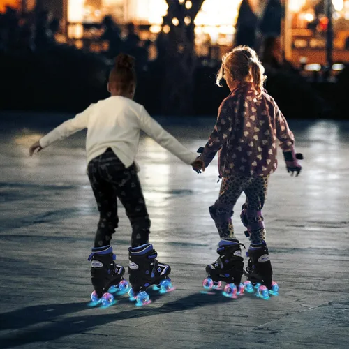 Miniatura 7 de Kids Roller Skates for Boys Girls, 4 Size Adjustable Kids Rollerskates with Light Up Wheels Roller Skates for Boys Girls Ages 5-8 8-12 Azul marino