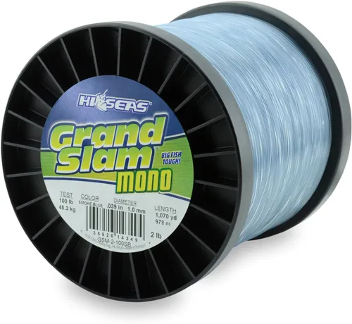 HI-SEAS Grand Slam - Sedal de pesca de monofilamento, fuerte y resistente a la abrasión, en agua dulce y salada transparente, rosa, verde, azul Azul