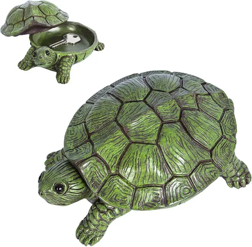Miniatura 16 de Escondite de llaves de tortuga de hierro fundido para exteriores - Escondite de llaves de repuesto impermeable para esconder una llave