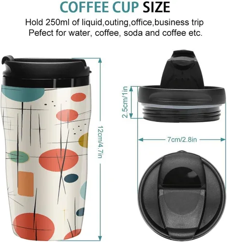 Miniatura 2 de Taza de café moderna de mediados de siglo, taza de viaje para café caliente, reutilizable, tazas de café helado, taza de café con doble aislamiento