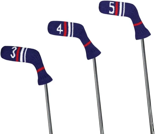 Miniatura 5 de Scott Edward 1/7/10 piezas de fundas de cabeza de palos de golf de punto para hierros, cuña y básicamente forma de calcetines, protector de cabeza