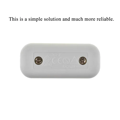 Miniatura 6 de HAHIYO Interruptor de cable en línea 6A 250V, botón basculante, interruptor de control de alimentación de doble polo, diseño de cableado compacto