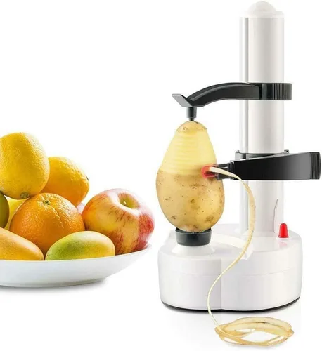 Miniatura 11 de TOPCHANCES Pelador de patatas eléctrico automático multifuncional, cortador de frutas y verduras giratorio automático, herramienta de pelado de Negro