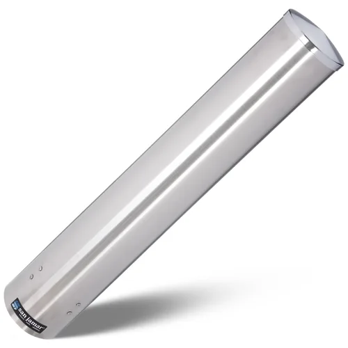 Miniatura 2 de San Jamar C4400PF, despachador de vasos de espuma tipo pull, de acero inoxidable, 23-1/2 pulgadas de largo