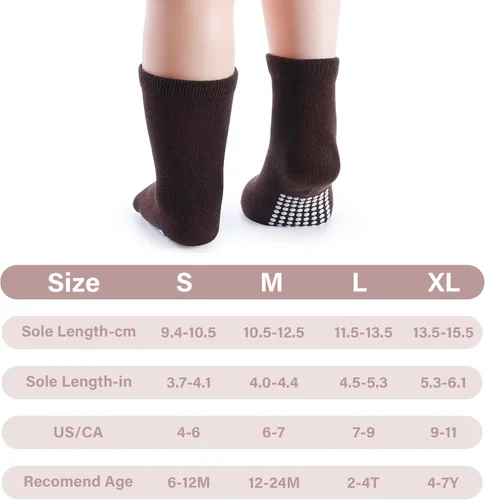 Miniatura 5 de JAKIDAR Paquete de 12 calcetines de algodón para bebés, calcetines para niños pequeños, antideslizantes, parte inferior