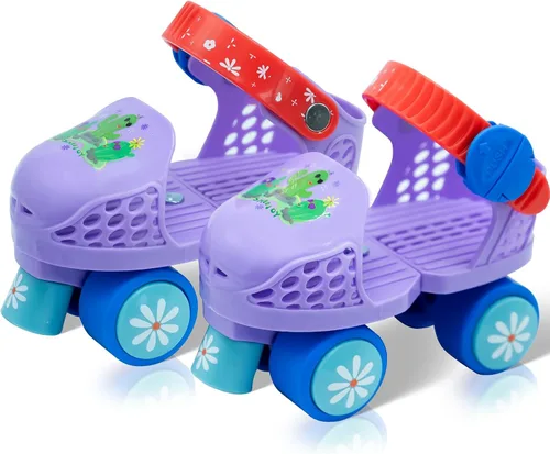 Miniatura 10 de Patines de cuatro ruedas ajustables para niños y niñas de 2 a 6 años - Patines cómodos y seguros para interiores y exteriores, principiantes