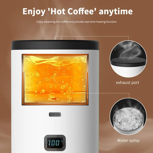 Miniatura 6 de Cafetera portátil de café autocalentable para automóvil, cafetera de café expreso para viajes, camping, funciona con pilas, USB/tipo C, con café