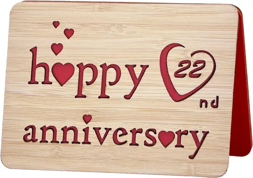 Miniatura 9 de Tarjeta de felicitación de madera para el primer aniversario, hecha a mano, 1 año, aniversario de boda, tarjeta de primer aniversario para ella, él