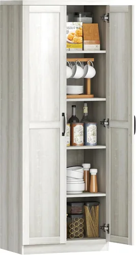 Miniatura 12 de HOMCOM Despensa de cocina de 2 puertas de 63", armario de almacenamiento independiente con estantería de 5 niveles y 2 estantes ajustables