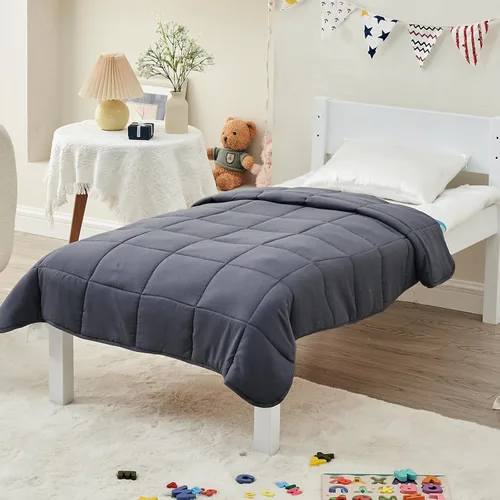 Miniatura 7 de yescool - Manta con peso, 7 libras, fresca, transpirable, con cuentas de cristal prémium, lavable a máquina, para dormir, 60-90 libras, 41 x 60 Gris