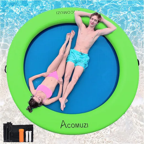 Hamaca de agua inflable de 4/6/8/10/12 pies, flotador flotante redondo para adultos, balsa flotante de piscina resistente para océano y lago