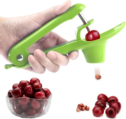Miniatura 10 de Cherry Pitter - Makmzoon Cherries Corer Cherry Removedor de Cerezas, herramienta de acero inoxidable para hacer mermelada de cereza (negro)