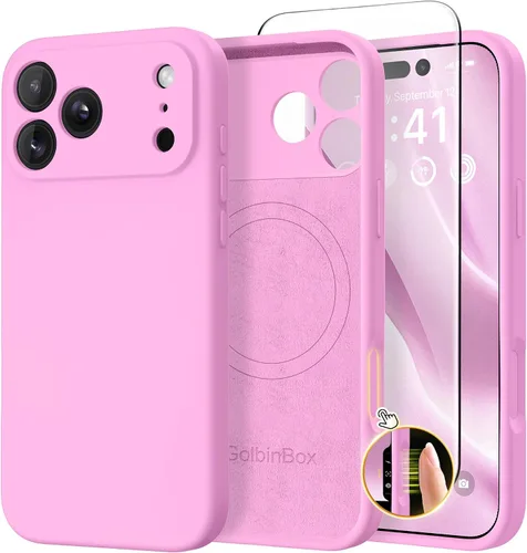 Miniatura 144 de GolbinBox Funda magnética para iPhone 17, compatible con MagSafe, cubierta de silicona integrada para control de cámara, funda de silicona líquida a