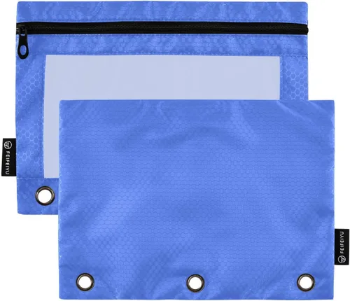 Miniatura 27 de Gredecor Estuche para lápices con 3 anillos con cremallera negra, paquete de 2 unidades, organizador de carpetas transparentes para ventana escolar