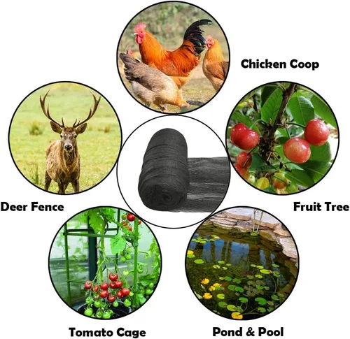 Miniatura 6 de Meanchen Red para pájaros para jardín de 50 x 50 pies, red de jardín de malla de 1 pulgada, red de ciervos resistente, protege plantas vegetales