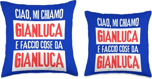 Miniatura 3 de Gianluca Idea Regalo Personalizzata con Nome Ciao Sono Faccio Cose Da Gianluca Personalizzato - Almohada personalizada, 16 x 16 pulgadas, multicolor