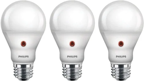 Philips Bombilla LED A19 para exteriores del anochecer al amanecer, sin parpadeo, 800 lúmenes, luz blanca suave (2700 K), 8 W = 60 W, base E26,