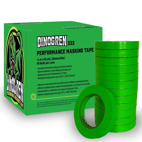 Miniatura 13 de LAUCO DINOGREN - Cinta adhesiva de alto rendimiento para pintura de automóvil, resistente al calor y al agua, verde multiusos (2 pulgadas (5 rollos)