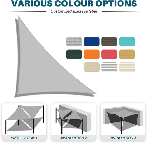 Miniatura 5 de Coarbor Toldo parasol triangular de 10 x 10 x 14 pies, para exteriores, patio, terraza, jardín (rojo)