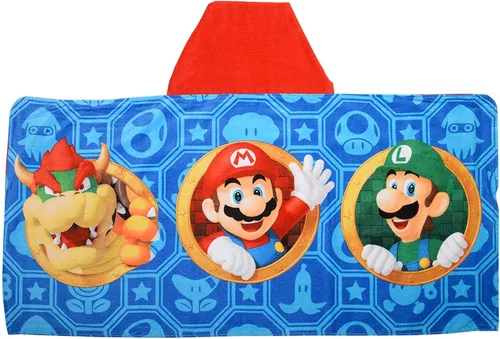 Miniatura 7 de Super Mario Toalla con capucha Nintendo Wrap Niño Azul