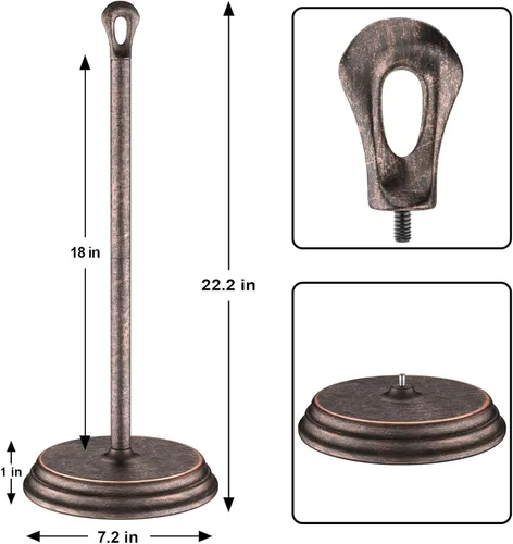 Miniatura 2 de KASUNTO Soporte de papel higiénico con soporte de papel higiénico resistente al óxido, soporte de metal para baño, soporte de rollo de papel de seda