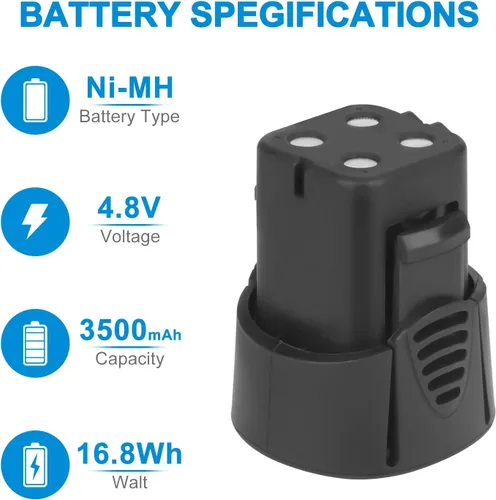 Miniatura 2 de Batería Ni-MH 755-01 de 4.8V 3500mAh para Dremel 7300-PT, Dremel 7300-N/8, Dremel 755-01 Dremel 7300 (no apto para Dremel 755,7500, 7400, 750)
