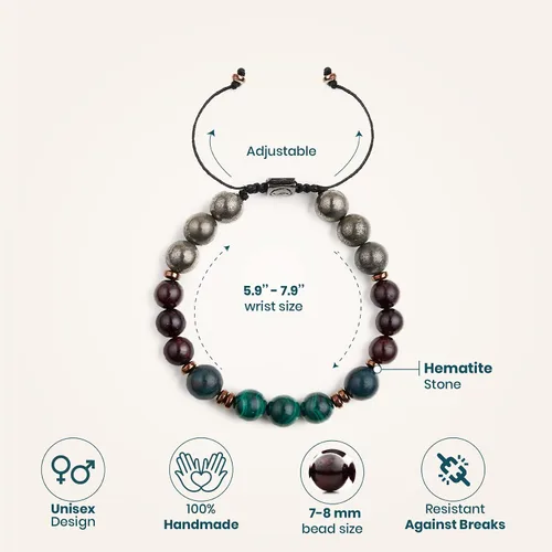 Miniatura 5 de Semita Pulseras de cristal curativo para hombres y mujeres
