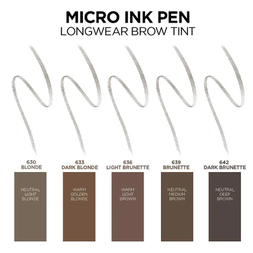 Miniatura 8 de L'Oreal Paris Micro Ink Pen de Brow Stylist, tinte de cejas de larga duración, efecto similar al cabello, hasta 48 horas de uso, punta de peine