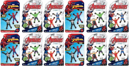 Miniatura 8 de JA-RU Spiderman & Avengers Window Crawler - Escaladores de pared (3 unidades, 6 héroes) Marvel Avengers Superheroes Fidget Toy Wall Walker Climber