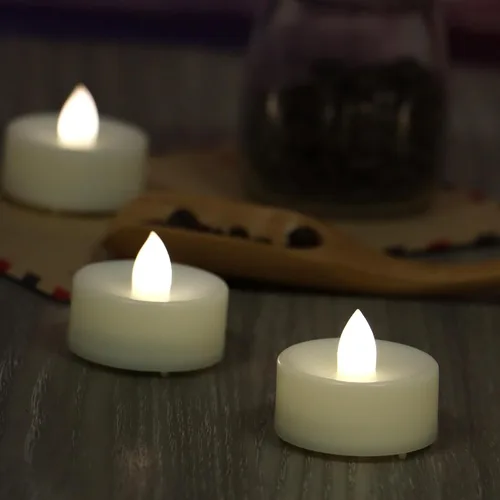 Miniatura 4 de CANDLE CHOICE Velas de té sin llama que funcionan con pilas, velas LED parpadeantes brillantes para centros de mesa de boda, Halloween, Acción