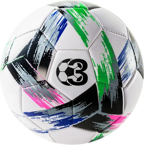 Miniatura 11 de Balón de fútbol tamaño 5, tamaño 4, tamaño 3, desinflado, brillante bola de práctica tricolor para niños y niñas de 4 a 8 años, 8 a 12 años, 12