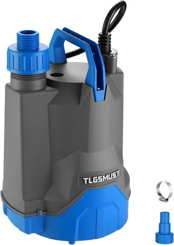 Bomba de agua sumergible, 1/3 HP 2450GPH Bomba de agua termoplástica eléctrica portátil de transferencia para piscina, sótano, inundación, jardín,